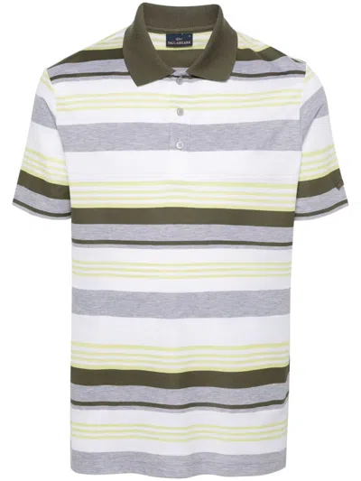 Paul & Shark Striped Polo Shirt In White