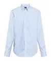 Paul & Shark Striped Cotton Shirt In Blue