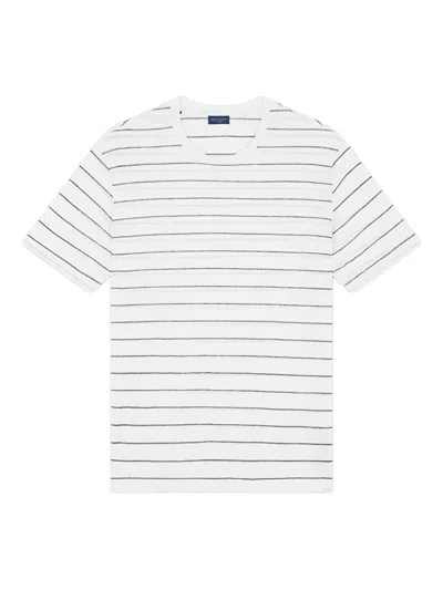 Paul & Shark Striped Short-sleeve T-shirt In White