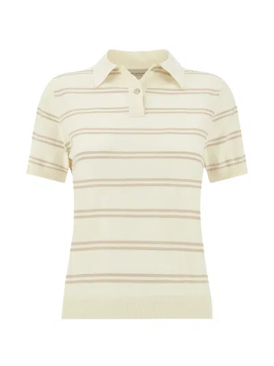 Paul & Shark Striped Short-sleeve Polo Shirt In Neutral