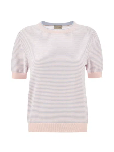 Paul & Shark Fresco Cotton Sweater With Striped Pattern In White