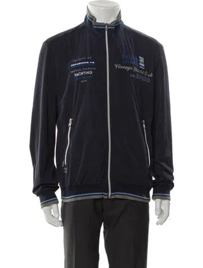 Pre-owned Paul & Shark Striped Windbreaker In Blue