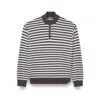 Paul & Shark Striped Wool Cashmere Half Zip Sweater