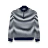 Paul & Shark Striped Wool Cashmere Half Zip Sweater In Black