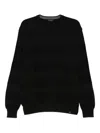 Paul & Shark Wool Striped Crew Neck Sweater In Black