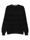 Paul & Shark Wool Striped Crew Neck Sweater In Black