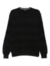 Paul & Shark Wool Striped Crew Neck Sweater In Black