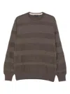 Paul & Shark Striped Wool Sweater Clothing In Brown