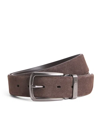 Paul & Shark Suede Belt In Brown