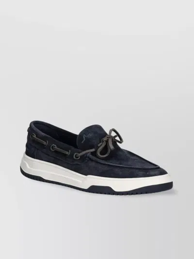 Paul & Shark Suede Boat Moccasin Metal Eyelet Detail