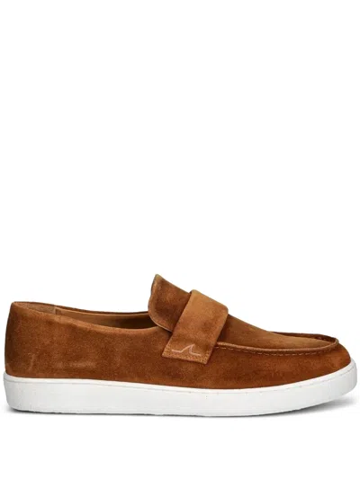 Paul & Shark Suede Leather Loafers In Brown