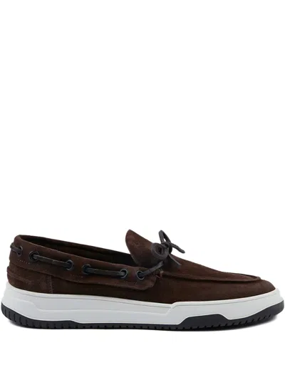 Paul & Shark Suede Loafers In Brown