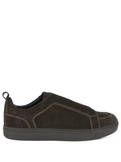 Paul & Shark Suede Slip-on Sneakers In Brown
