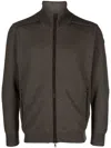 Paul & Shark Suede-trim Ribbed-knit Cardigan In Brown