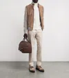Paul & Shark Suede Wool-paneled Bomber Jacket In Neutral