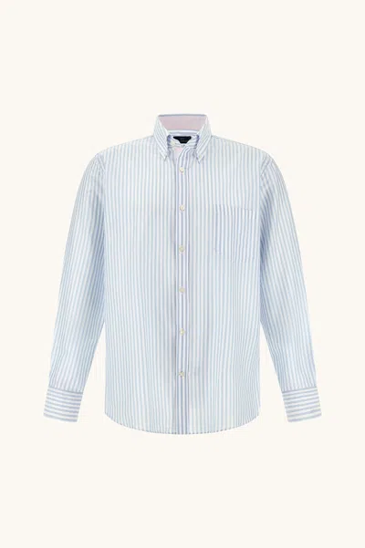 Paul & Shark Summer Breeze Cotton Shirt With Striped Pattern In Blue