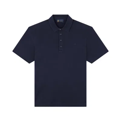 Paul & Shark Supima® Cotton Jersey Polo Shirt With Shark Fin Embroidery In Blue