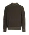 Paul & Shark Ribbed-hem Wool Sweater In Brown