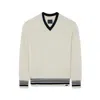 Paul & Shark Sweater In Re-wool With V-neck In White