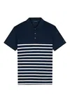 Paul & Shark Polo In Fresco Cotone Con Dettagli In Lino In Blue
