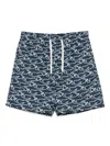 Paul & Shark Swim Trunks Print Drawstring Waistband In Brown