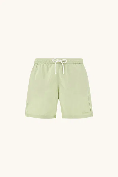 Paul & Shark Swimwear In Microfiber With Logo Embroidery In Green