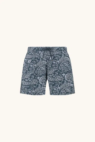 Paul & Shark Swimwear With Shark Paisley Print In Gray