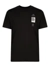 Paul & Shark Shark Graphic Print Crew Neck T-shirt In Black