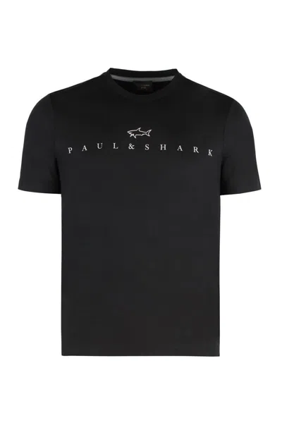 Paul & Shark Cotton Blend Short Sleeve Crew Neck T-shirt In Multi