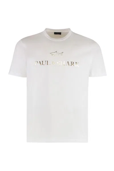 PAUL & SHARK PAUL & SHARK T-SHIRT IN COTTON JERSEY WITH LOGO PRINT