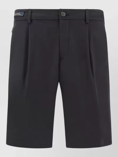 Paul & Shark Tailored Bermuda Shorts Pleats Pockets Loops In Black