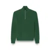 Paul & Shark Tech Wool Half Zip Sweater In Green