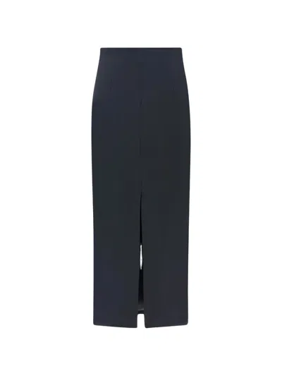 Paul & Shark Tech Wool Pencil Midi Skirt In Black