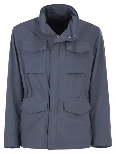 Paul & Shark Technical Fabric Field Jacket In Blue