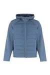 Paul & Shark Technical Fabric Jacket With Zip And Hood In Blue