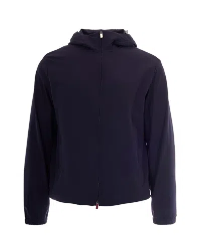 Paul & Shark Technical Nylon Hooded Jacket In Blue