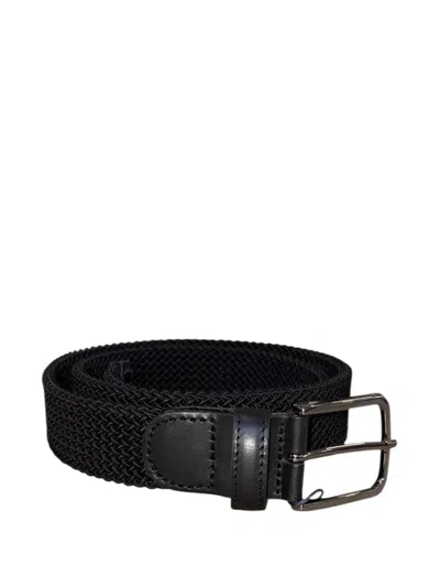Paul & Shark Textured Leather Belt In Black