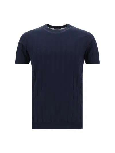 Paul & Shark Textured Ribbed Casual Sweater With Round Neck In Black