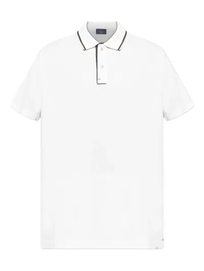 Paul & Shark Tipped-collar Polo Shirt In White