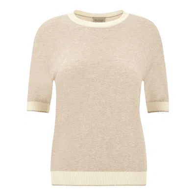 Paul & Shark Cashmere And Cotton T-shirt In Nude