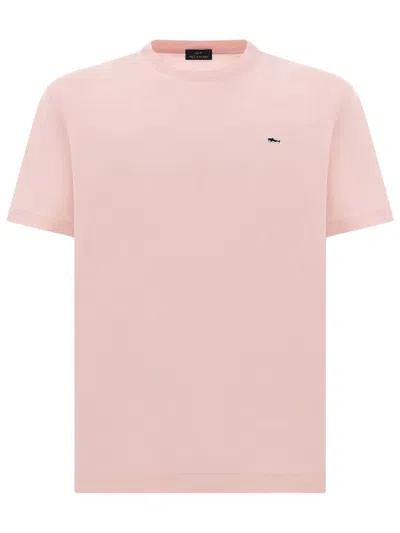 Paul & Shark T-shirt Logo In Cotone In Pink