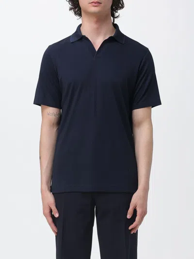 Paul & Shark Cotton Lyocell Polo Shirt Short Sleeves In Blue