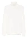 Paul & Shark High Neck Ribbed Sweater In White