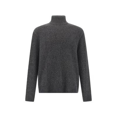 Paul & Shark Turtleneck Sweater In Wool And Cashmere In Black