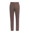Paul & Shark Twill Straight Trousers In Brown