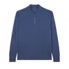 Paul & Shark Two-tone Piqué Cotton Polo Shirt With Shark Fin Embroidery In Blue