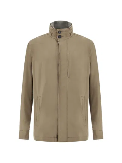 Paul & Shark Typhoon Button Fastening Jacket In Brown