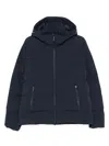 Paul & Shark Quilted Hooded Jacket With Side Zip Pockets In Blue