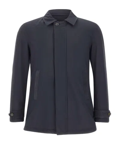 Paul & Shark Typhoon Platinum Suede-trim Jacket In Blue