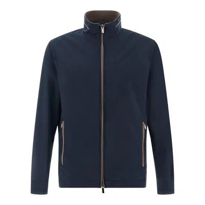 Paul & Shark Alcantara Details Jacket In Blue